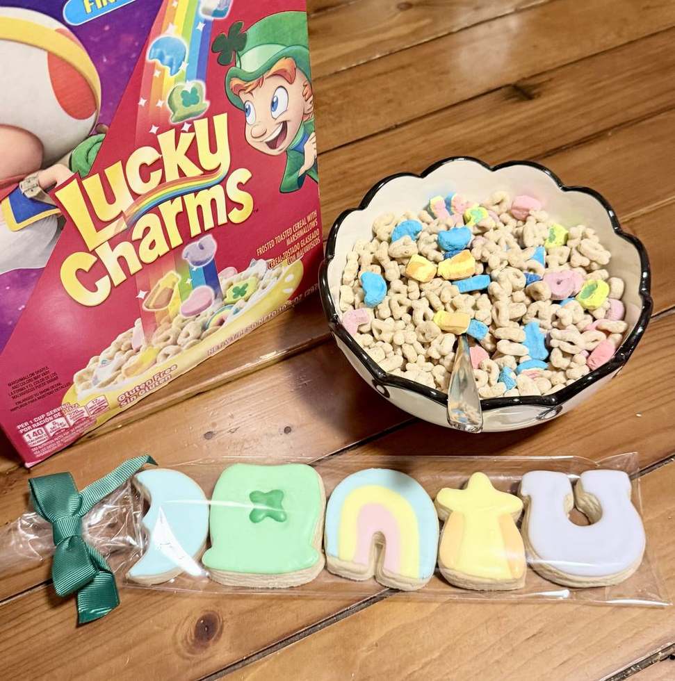 Lucky Charms cereal themed cookies